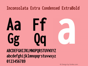 Inconsolata Extra Condensed ExtraBold Version 3.000; ttfautohint (v1.8.3) Font Sample