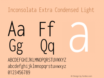 Inconsolata Extra Condensed Light Version 3.000; ttfautohint (v1.8.3)图片样张