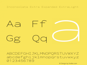 Inconsolata Extra Expanded ExtraLight Version 3.000; ttfautohint (v1.8.3) Font Sample