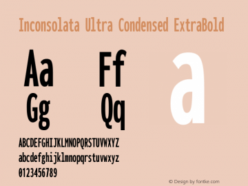 Inconsolata Ultra Condensed ExtraBold Version 3.000; ttfautohint (v1.8.3) Font Sample