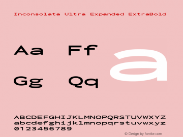 Inconsolata Ultra Expanded ExtraBold Version 3.000; ttfautohint (v1.8.3)图片样张