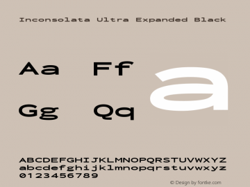 Inconsolata Ultra Expanded Black Version 3.000; ttfautohint (v1.8.3) Font Sample