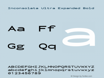 Inconsolata Ultra Expanded Bold Version 3.000; ttfautohint (v1.8.3)图片样张
