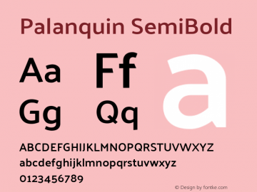 Palanquin SemiBold Version 1.0.4 Font Sample