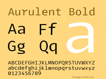 Aurulent Bold Version 5.002; ttfautohint (v1.8.3) -l 8 -r 50 -G 200 -x 14 -D latn -f none -a qqq -W -X 