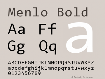 Menlo Bold Version 5.002;squirrel Font Sample