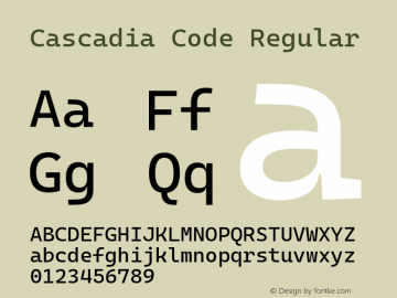Cascadia Code Regular Version 2102.003图片样张