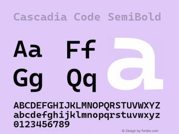 Cascadia Code SemiBold Version 2102.003图片样张