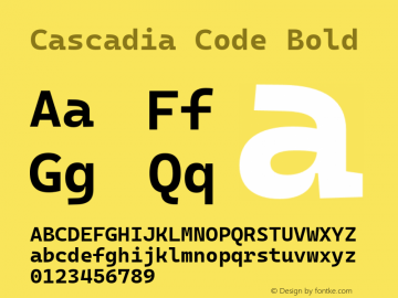 Cascadia Code Bold Version 2102.003 Font Sample