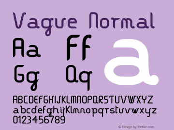 Vague Normal Version 001.000 Font Sample