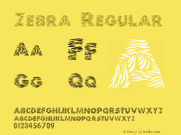 Zebra Regular Macromedia Fontographer 4.1 2003-01-01 Font Sample