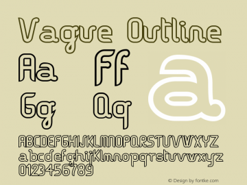 Vague Outline Version 001.000 Font Sample