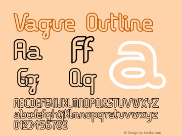 Vague Outline Macromedia Fontographer 4.1 29/07/2002 Font Sample