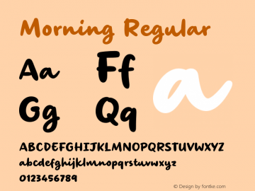 Morning Regular Version 1.03 Font Sample