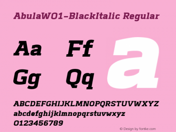 Abula W01 Black Italic Version 1.00 Font Sample