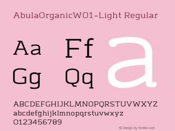 Abula Organic W01 Light Version 1.00 Font Sample