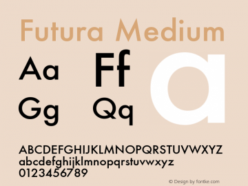 Futura Medium 6.2d2e1 Font Sample