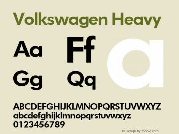 Volkswagen Heavy Macromedia Fontographer 4.1.2 4/19/99图片样张