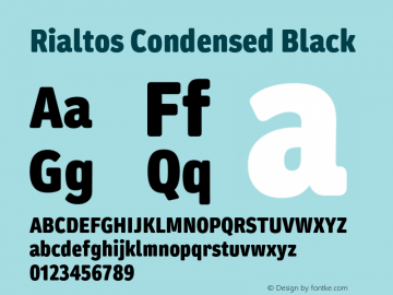 Rialtos Condensed Black Version 1.000 | wf-rip DC20200820 Font Sample