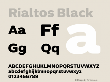 Rialtos Black Version 1.000 | wf-rip DC20200820 Font Sample