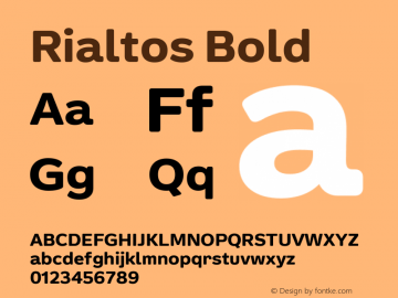 Rialtos Bold Version 1.000 | wf-rip DC20200820 Font Sample