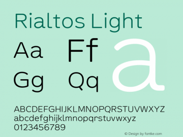 Rialtos Light Version 1.000 | wf-rip DC20200820 Font Sample