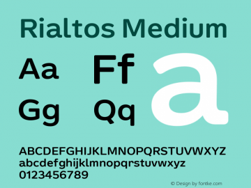 Rialtos Medium Version 1.000 | wf-rip DC20200820 Font Sample