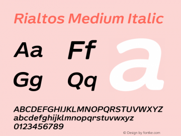 Rialtos Medium Italic Version 1.000 | wf-rip DC20200820图片样张