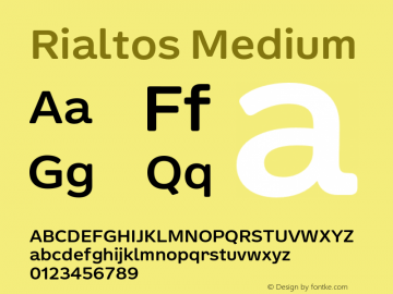 Rialtos-Medium Version 1.000 | wf-rip DC20200820 Font Sample