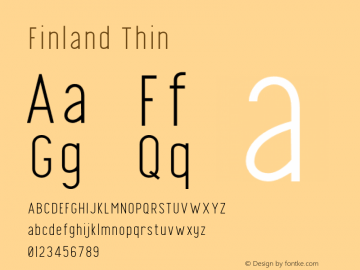 Finland-Thin Version Font Sample