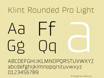 Klint Rounded Pro Light Version 1.00图片样张