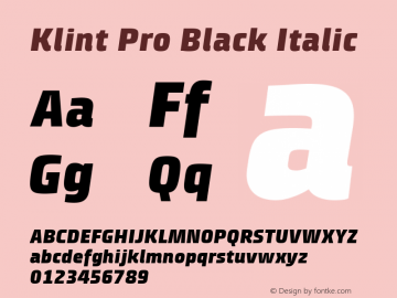 Klint Pro Black Italic Version 1.00图片样张