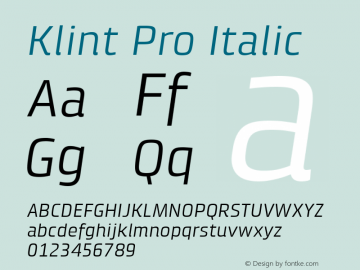 Klint Pro Italic Version 1.00图片样张