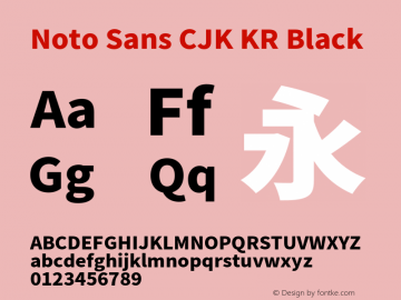 Noto Sans CJK KR Black  Font Sample