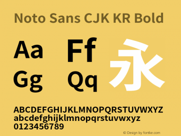 Noto Sans CJK KR Bold  Font Sample