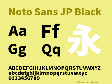 Noto Sans JP Black  Font Sample
