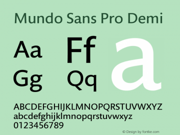 Mundo Sans Pro Demi Version 1.00, build 5, s3图片样张