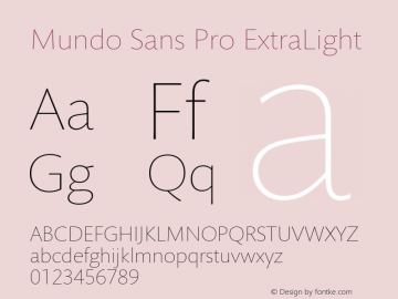 Mundo Sans Pro ExtraLight Version 2.00, build 4, s3图片样张