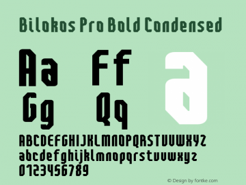 BilokosProBoldCondensed Version 2.0; Mar 2021 by Audry Kitoko Makelele Font Sample