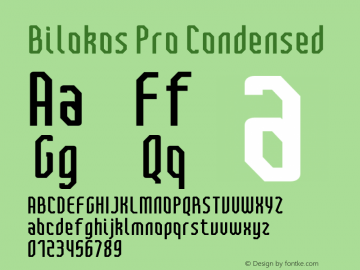 BilokosProCondensed Version 2.0; Mar 2021 by Audry Kitoko Makelele Font Sample