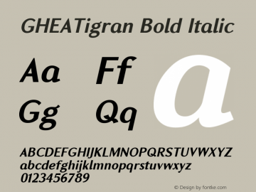GHEATigran Bold Italic 1.006图片样张