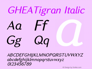 GHEATigran Italic 1.006图片样张