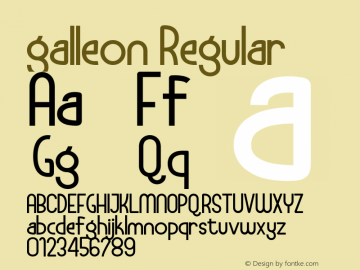 galleon Version 1.00;March 31, 2021;FontCreator 12.0.0.2547 64-bit图片样张