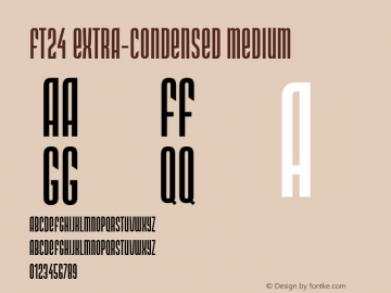 ft24 Extra-condensed Medium Version 1.0; 2001; initial release Font Sample