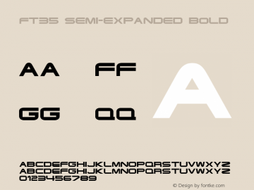 ft35 Semi-expanded Bold Version 1.00 2002 initial release Font Sample