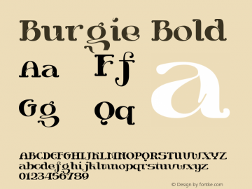 Burgie Bold Version 1.000 Font Sample