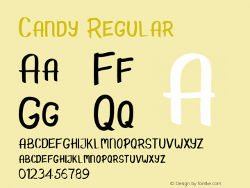 Candy Version 1.00;May 24, 2019;FontCreator 11.0.0.2408 32-bit Font Sample