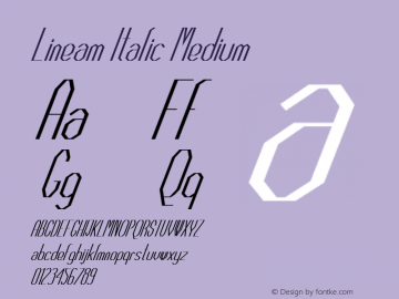 Lineam Italic Medium 1.000 Font Sample