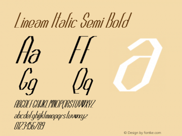 Lineam Italic Semi Bold 1.000 Font Sample