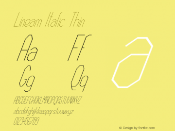 Lineam Italic Thin 1.000 Font Sample